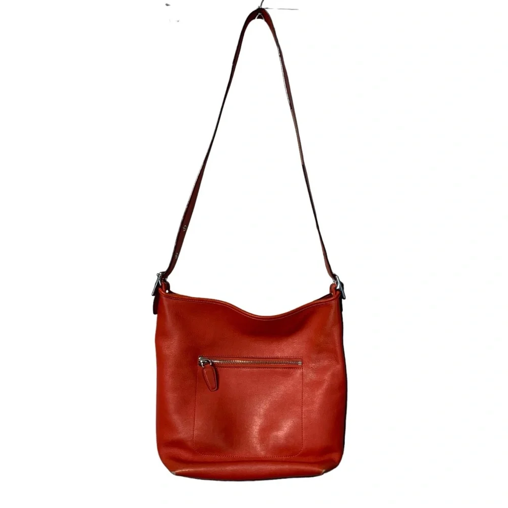 Coach Legacy Leather Hobo Shoulder Bag Burnt Red Adjustable Strap Purse